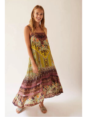 Anthropologie Lovett Tiered Tunic Dress Size S (17” PTP)